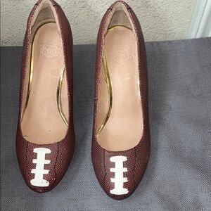 Cherish Doxa Touchdown Burgundy Football Stitch Heels